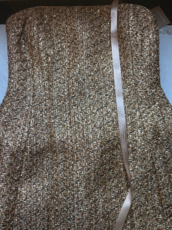 Meshki Dresses & Skirts - Brand New Meshki Gold Tweed Mini Dress Size Small